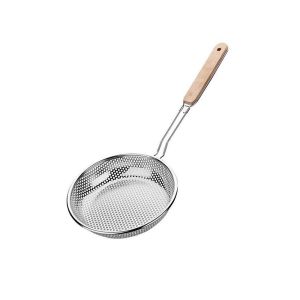 DFYER56 Wooden Handle Handheld Grid Scoop Cooking Tool Long Handle Frying Food Oil Filter Food Filter Colander Spoon Strainer