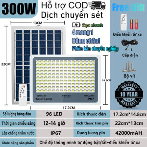 【Bảo hành 10 năm】Đèn sân vườn năng lượng mặt trời LED Đèn đường năng lượng mặt trời ngoài trời IP67 Đèn khẩn cấp chống nước Thế Hệ Mới 300W 600W 1500W3500W Bảo Hành 10 NĂM