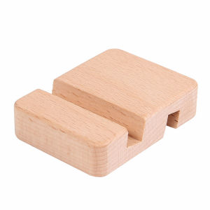 Wooden Phone Stand Double Slot Support Base Desk Stand for Mobile Phones Tablets IPads Universal