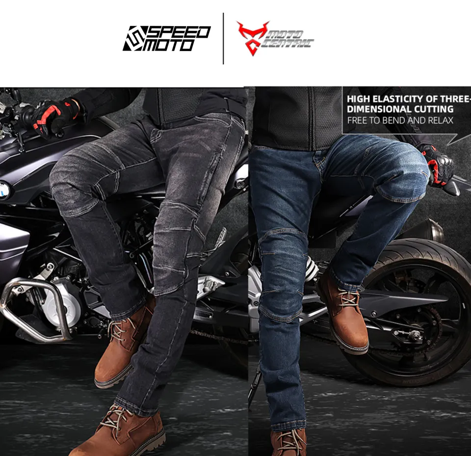Men's Motorcycle Riding Pants Denim Jeans Protect Pads Equipment