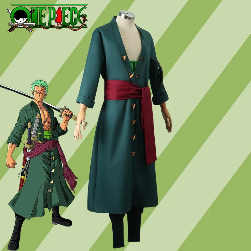 One Piece Roronoa Zoro Costume Cosplay Kimono Robe Completo