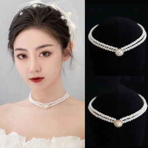 Womens Pearl Necklace Set Jewelry Set Earrings Ring Wedding Jewelry Set Elegant Wedding Accessories