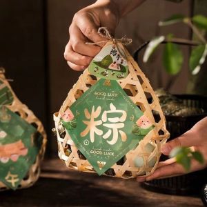 SEETE 3pcs งานทำมือ ตะกร้าบรรจุภัณฑ์ของขวัญ ไม้ไผ่สาน เรโทร กล่องเก็บของสำหรับเก็บ อุปกรณ์จัดเก็บข้อมูล ธรรมชาติตามธรรมชาติ ตะกร้าผลไม้ตะกร้า เทศกาลเรือมังกร