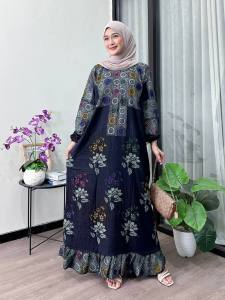Gamis Batik Cap Jumbo Premium Wanita - Gamis Rayon Premium Batik Cap - Homedress Daily Wanita