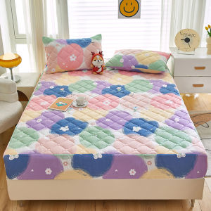 Abraca Dabra High Quality Brushed Mattress Protector Quilted Sheets Soft Breathable Mattress Cover Fitted Sheet Thickened Cotton Mattress Topper