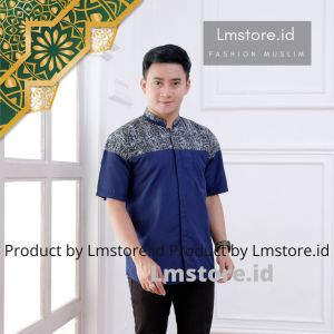 Baju Koko Pria Dewasa Lengan Pendek Terbaru Kurta Atasan Muslim Katun Adem