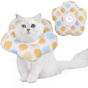 DUDU Vòng Cổ Cho Mèo Thú Cưng Vòng Tròn Elizabeth Hình Hoa Vòng Cổ Chống Cắn Vòng Cổ Bảo Vệ Phục Hồi Thú Cưng Miếng Bọt Biển Mềm