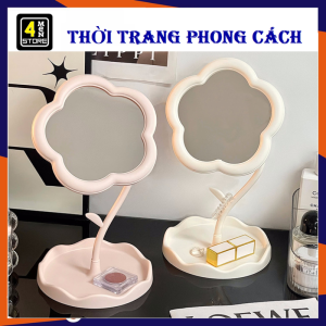 Gương Trang Điểm Gương Soi Decor Để Bàn Hình Bông Hoa Xinh xắn Xoay 360 Độ Có Móc Treo Đồ - GƯƠNG CÔNG CHÚA Gương Để Bàn