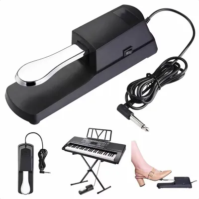 KAWES Piano Pedal Durable Anti Slip Sustain Pedal with Polarity Switch for Digital Piano 1/4 (6.35mm) Input Plug