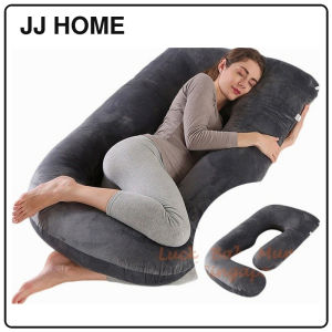 【JJ HOME】Crystal Velvet Pregnancy Maternity Pillow U Shaped with Removable Cover Nursing Full Body Pillow