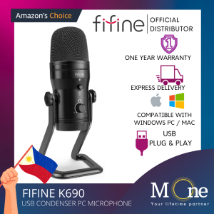 Fifine K690 Studio Recording USB Microphone with Mute Button Monitor Headphone Jack & Four Pickup Patterns for Podcast