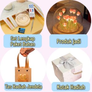Calden 20 Tulip DIY lampu malam Led Cermin Lampu Dekorasi Bunga Tulip Lampu Hias LED   Tulip Frame Bunga Tulip Hadiah Liburan