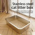 Quality Stainless Steel Cat Litter Box Extra Large Capacity Cat Toilet Litter Tandas Kucing 不锈钢猫砂盆. 
