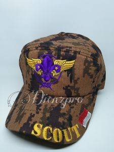 GROSIR 10 PCS TOPI LORENG PRAMUKA BORDIR PRIA DAN WANITA