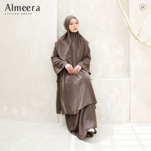 Hayna Almeera Abaya Set Hijab (Khaki) - Gamis Umroh Umrah Haji Syari
