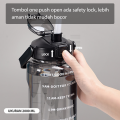 HUGO Botol Minum Motivasi Set 2 in 1 Botol Air 2 Liter + 1 Liter Botol Anak Sekolah Premium BPA FREE. 