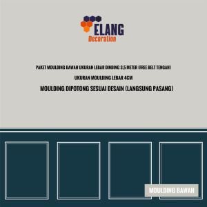 MOULDING BAWAH & BELT LEBAR DINDING 3.5 METER / DEKORASI DINDING MOULDING AMERICAN STYLE (LANGSUNG PASANG)