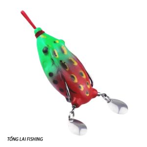 Mồi lure nhái hơi cải tiến chuyên săn cá lóc lưỡi đôi hai thìa hai bên.