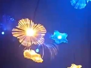 YFD  Outdoor Jellyfish Lamp Atmosphere Decorative Light LED Fiber Optic Sunflower Light Five-Pointed Star Colorful Light Garden Waterproof