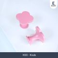 Etivo K03 Clover Cabinet Door Knob Handle Flower | Tarikan Pintu Kenop Laci Lemari Anak Bunga. 
