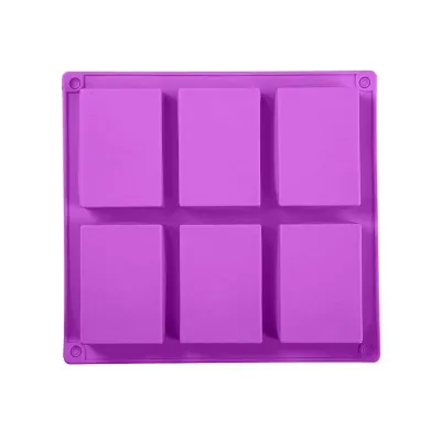 Silicone Soap Mold DIY 6-Cavity Handmade Soap Mould Portable Rectangle Shape Unique Soap Mold Making Tools Birthday Gift