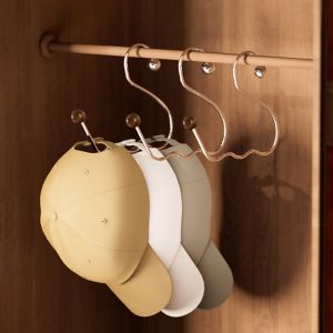 SDRYHTDH 2Pcs Multifunctional Circle Ring Hat Hanger Closet Rod Hooks Baseball Cap Organizer Hats Display Rack Rust-proof Portable Scarf Towel Tie Storage Holder for Closet