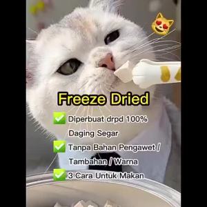 Premium Freeze Dried Chicken Snack  Freeze Drying Bucket 500g chicken cube for cat Makanan Kucing Gemok 猫冻干鸡胸粒 鸡肉粒