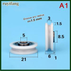 ruyifang High Quality 5x21x6mm U Groove Bearing Pulley Line Lifting Wheel POM Roller Sheave For Bathroom Wheel