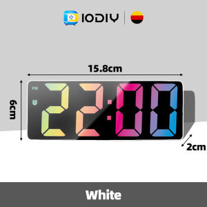 DIODIY Multifunctional LED Alarm Clock Large Display 12/24 Hour Dual Alarms Temperature Display Silent Digital Clock for Bedroom Home Office Students