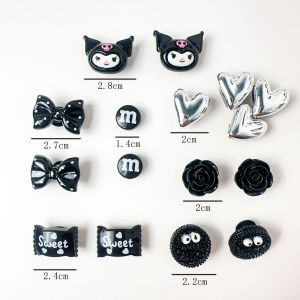 16ชิ้นรองเท้า Crocs น่ารัก Jibbitz เสน่ห์ Sanlio การ์ตูน Kuromi แต่งด้วยหัวเข็มขัดสำหรับ Crocs