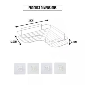 Multifunctional Corner Floating Shelf Wall Mounted Kitchen Bathroom Shampoo Storage Hanging Rack No Drill Kitchen  Storage