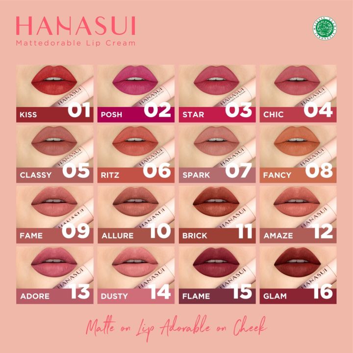 Hanasui Mattedorable Lip Cream 16 Warna