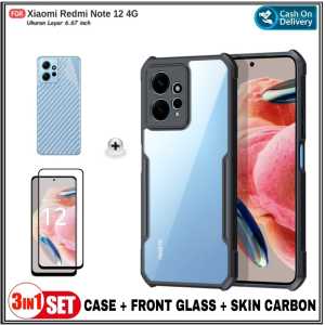 PAKET 3IN1 FULL CASE REDMI NOTE 12 4G 12 PRO 4G/5G 10 10 PRO MAX FREE TG LAYAR DAN GARSKIN