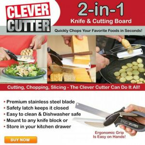 Promo Clever Cutter Pisau Gunting Serbaguna Sayur Daging As Seen on TV Alat Potong Talenan Multifungsi