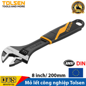 Mỏ lết công nghiệp cán nhựa đen 8 inch/ 200mm TOLSEN thép CV-V cao cấp - Tiêu chuẩn xuất khẩu Châu Âu