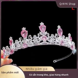 Hàng có sẵn✨ 2023 Phụ Nữ Mới Cô Gái Bạc Màu Sắc Vương Miện Mũ Nón Hàn Quốc Pha Lê Vương Miện Thời Trang Sinh Nhật Ăn Mặc Rhinestone Vương Miện Tóc Phụ Kiện