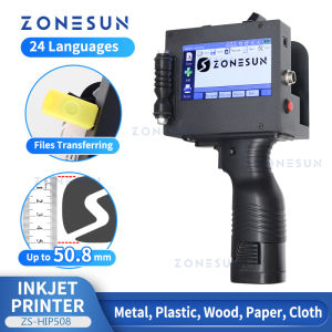 ZONESUN Digital Inkjet Printing Machine ZS-HIP508 Multilingual Character QR Barcode Printer Batch Expiry Date Number Logo