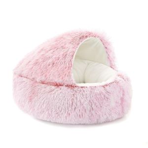 COMEMECO Cat Bed Pet Bed with Cover Soft Plush Pet Mattress  Warm Cat Dog Sleeping Nest Cave for Small Dogs kitten