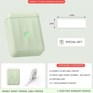 Niimbot D110 Label Printer Wireless Bluetooth Thermal Portable for Android IOS Waterproof Oil-Resistant Easy Carry Essential Oil Printer