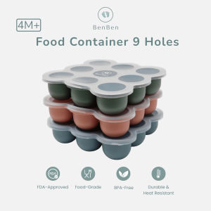 BenBen Premium Silicone Food Container Cube Tray 9 Holes Mpasi Bayi