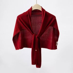 HOUCHU Cloak T-Version Shawl Cape Thin Knitted Neck Wrap Retro Korean Style Crochet Scarves Women