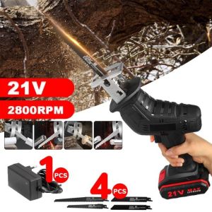 Reciprocating Saw Cordless Gergaji Mesin Kayu Recipro Gergaji Potong dengan Battery Mini Cordless Saw portabel Gengam 3000RPM 21V