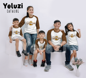 Baju Couple Keluarga Kaos Raglan Putih Almond - You Are Stronger Than You Think - Katun Combed 24s -YELUZI