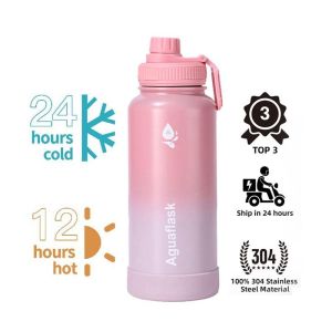 1000ml Stainless Steel Vacuum Insulated Cup Double-layer Heat And Cold Insulation Sports Water Cup