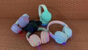 New Wireless Headphones Bluetooth 5.2 High Fidelity Stereo Sports Headphones Music Game Headphones Microphone Gradient Color