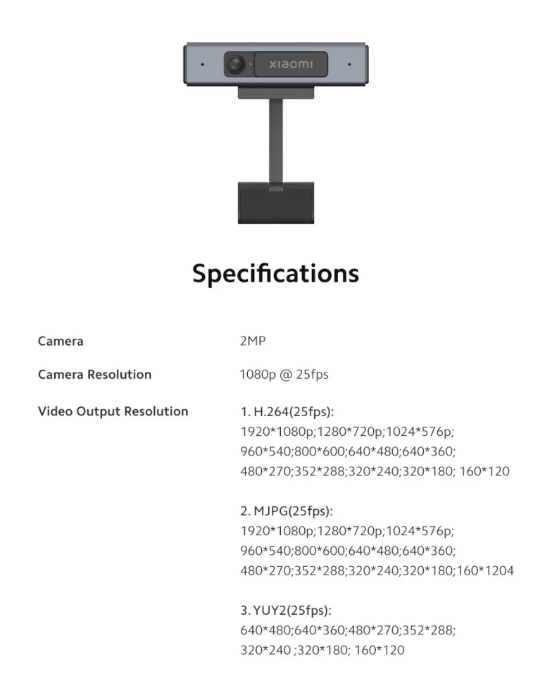 XIAOMI Mi TV Webcam FHD Plug and Play, Dual Far-field Mics, Multi-Compatible Smart TV Webcam External HD Camera Model- LSXTM7-1