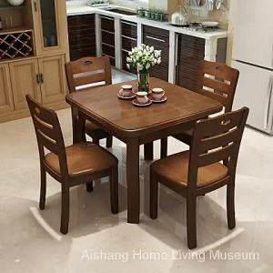 AUREO Dining table Solid Wood Retractable Folding Dining Table 4-6 People extend dining table