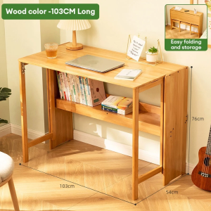 Bamboo Computer Table Office Table Study Desk 80/100cm Non Solid Wood Desktop Working With shelf