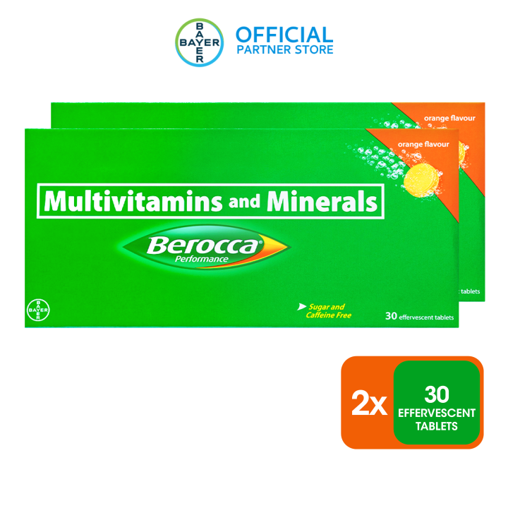 BEROCCA® Performance (Orange) Multivitamins + Minerals 30 Effervescent Tablets x2 Family Pack