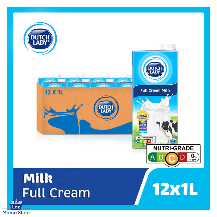 Dutch Lady UHT Full Cream Milk 12 x 1L - Case (Laz Mama Shop